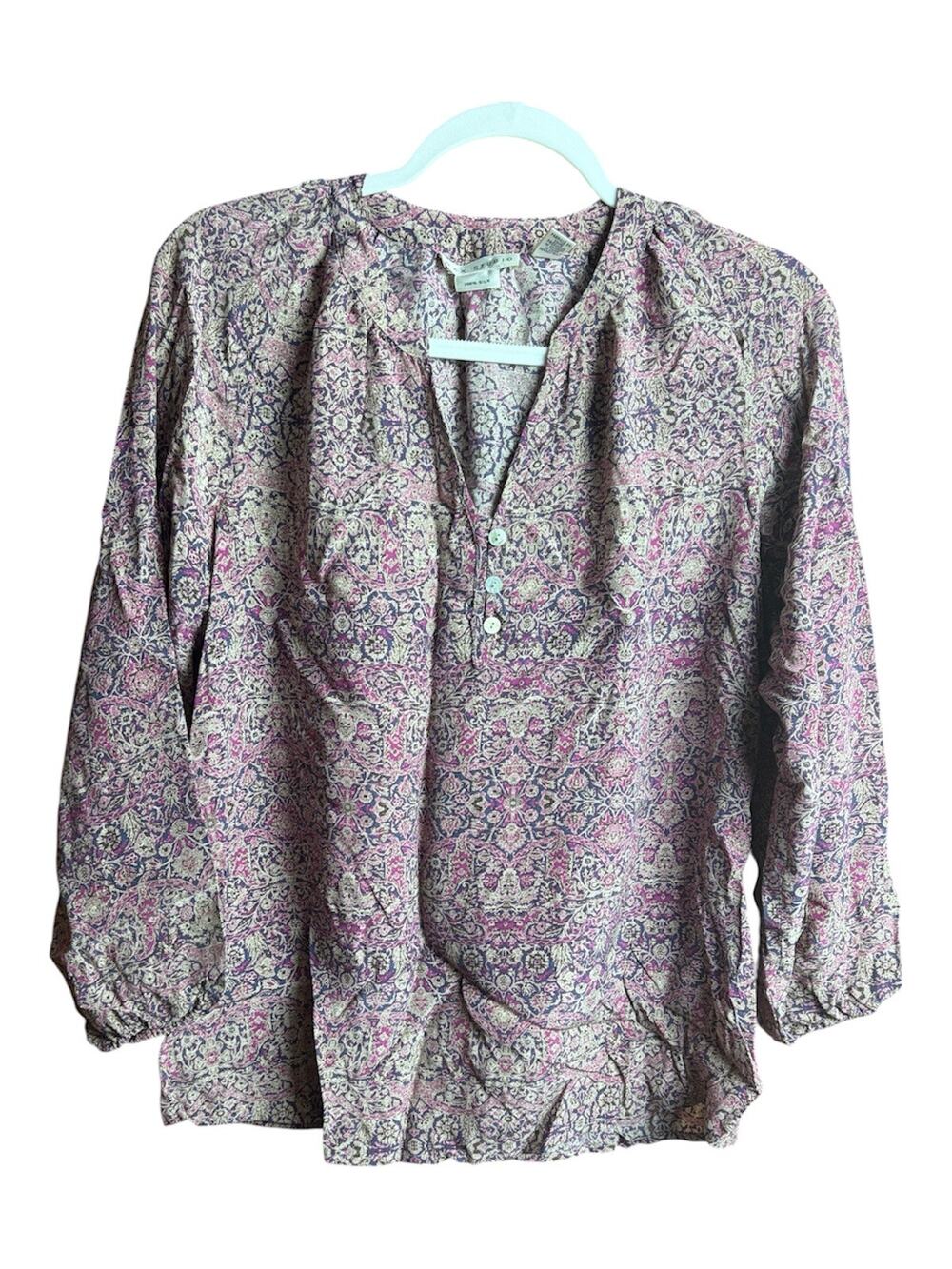 Max Studio Silk Floral Blouse M